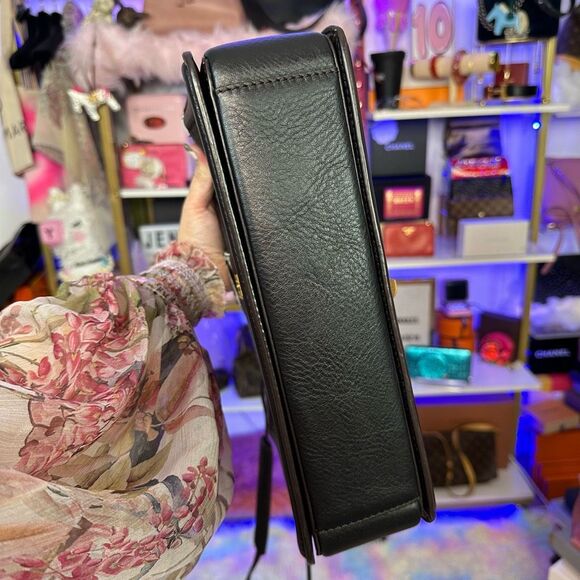 MCM Calfhair Zebra print Calf Skin Visetos Little Veronika Satchel Black Crossbo - Picture 5 of 16